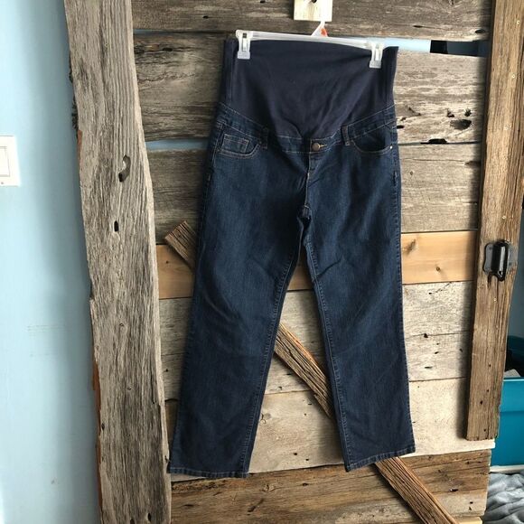 Thyme maternity size large dark wash jeans - Picture 1 of 6